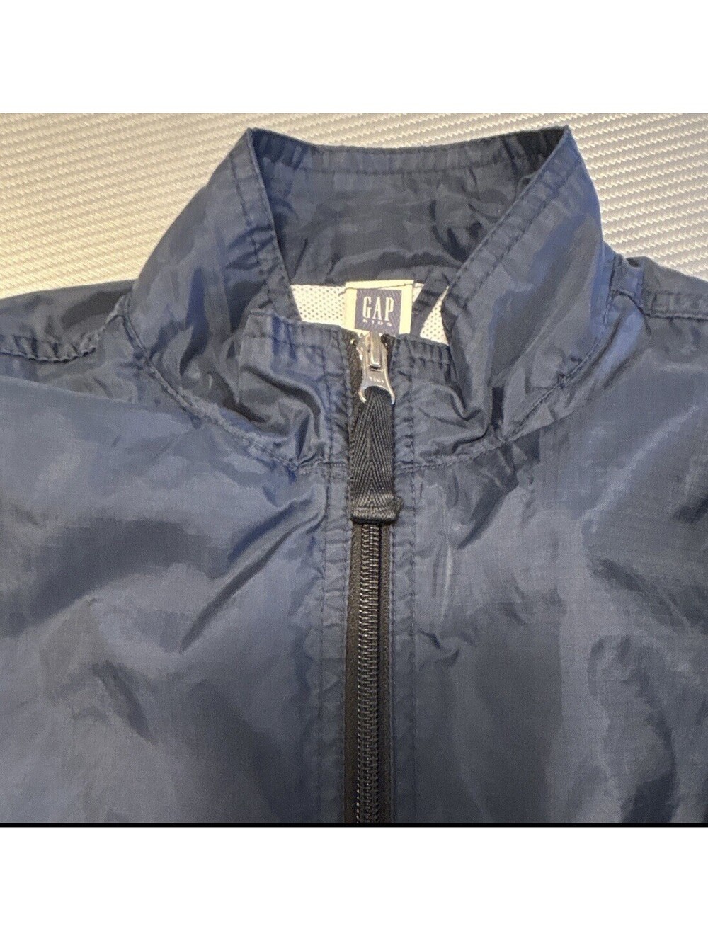 Gap Kids Boys Blue Nylon Windbreaker Jacket Full Zip Lined Size XS
